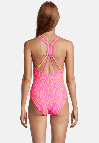 BECO the world of aquasports Bralette Swimsuit 'Zebra Vibes' in Orange