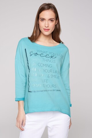 Soccx Sweatshirt mit 3/4-Arm und Artwork in Blau: Vorderseite