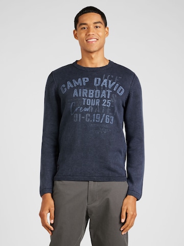 CAMP DAVID - Pullover em azul: frente