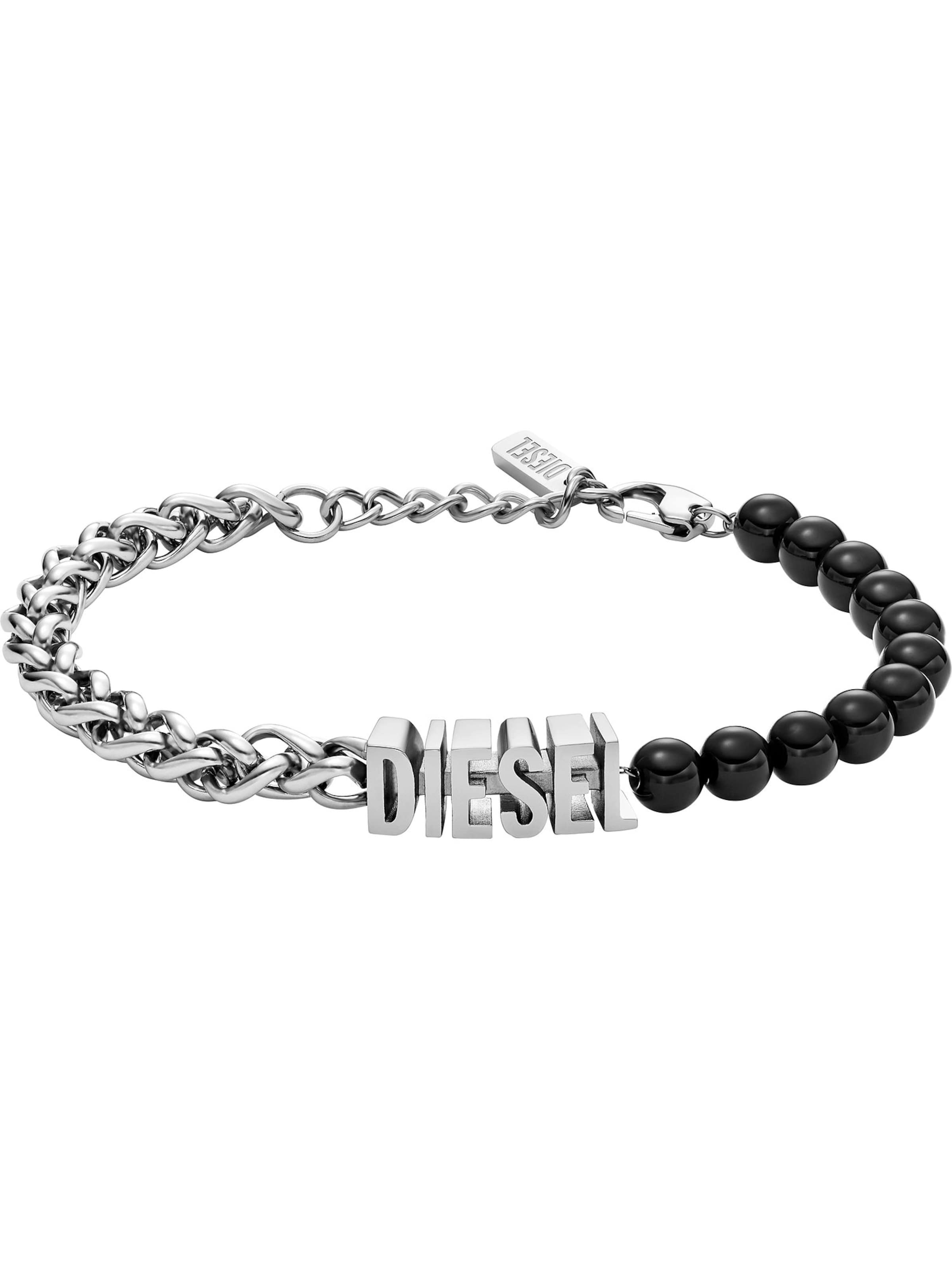 DIESEL Bracelet en noir / argent, Vue avec produit