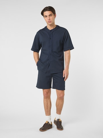FILA Shirt 'LUCCA relaxed pinstriped baseball shirt' in Blauw