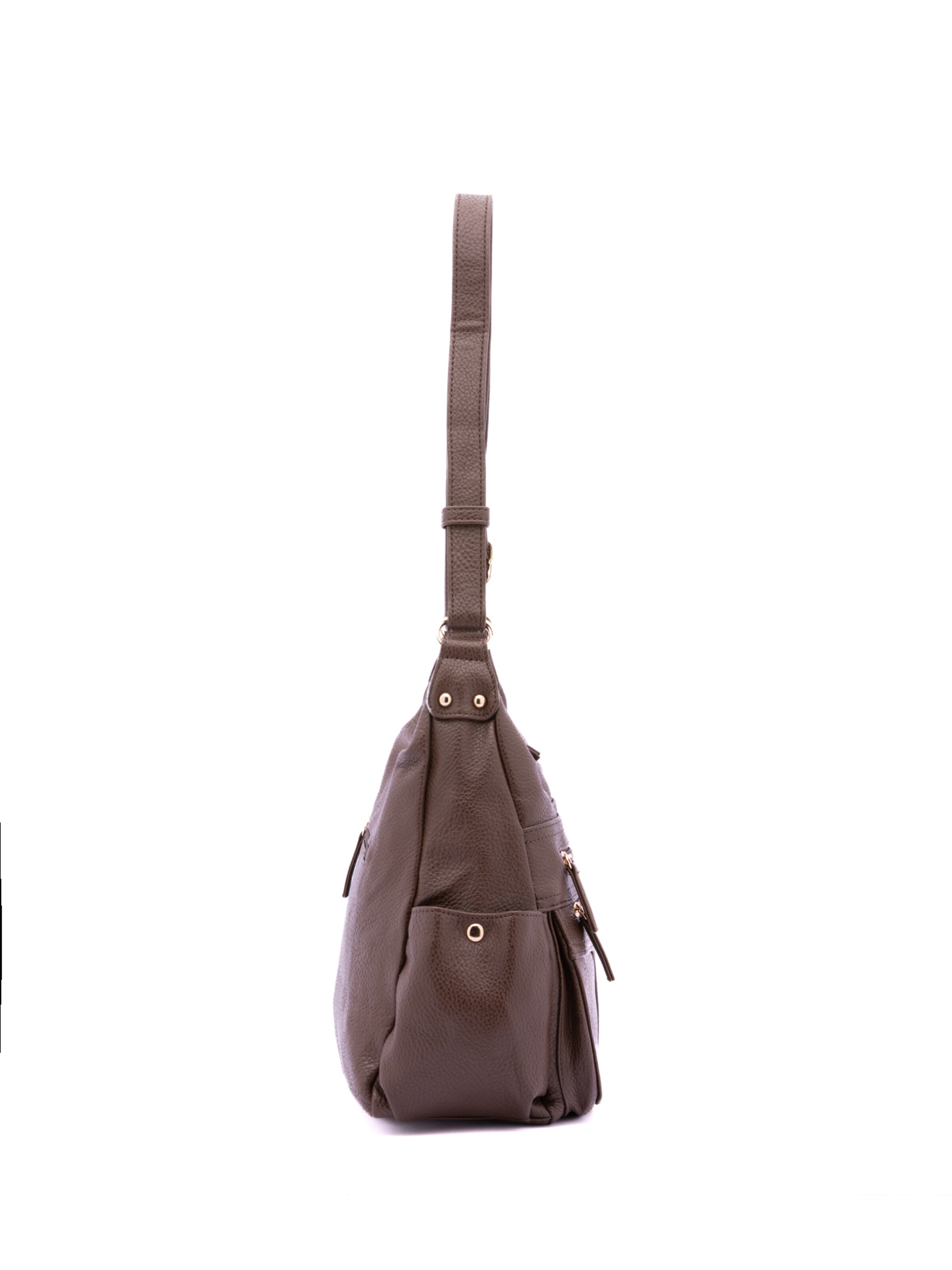 Borsa a spalla 'Borsa a Spalla Donna Ecopelle - Zip e Tasche Multiple' di B. Cavalli in marrone