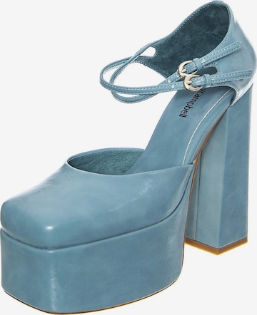 Jeffrey Campbell Czółenka 'W' Leila Blue Patent Shoes' w kolorze niebieski: przód