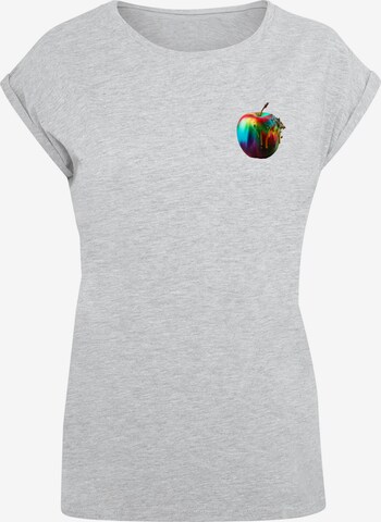 F4NT4STIC Shirt 'Colorfood Collection - Rainbow Apple' in Grijs: voorkant