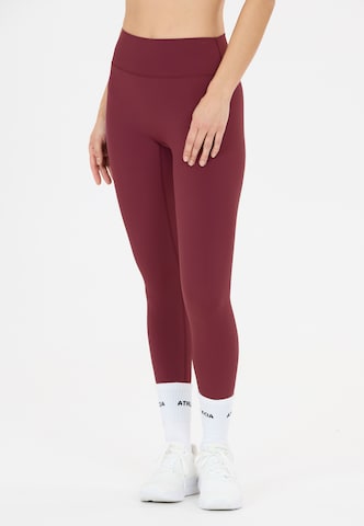 Athlecia Skinny Workout Pants 'Blossom' in Red: front