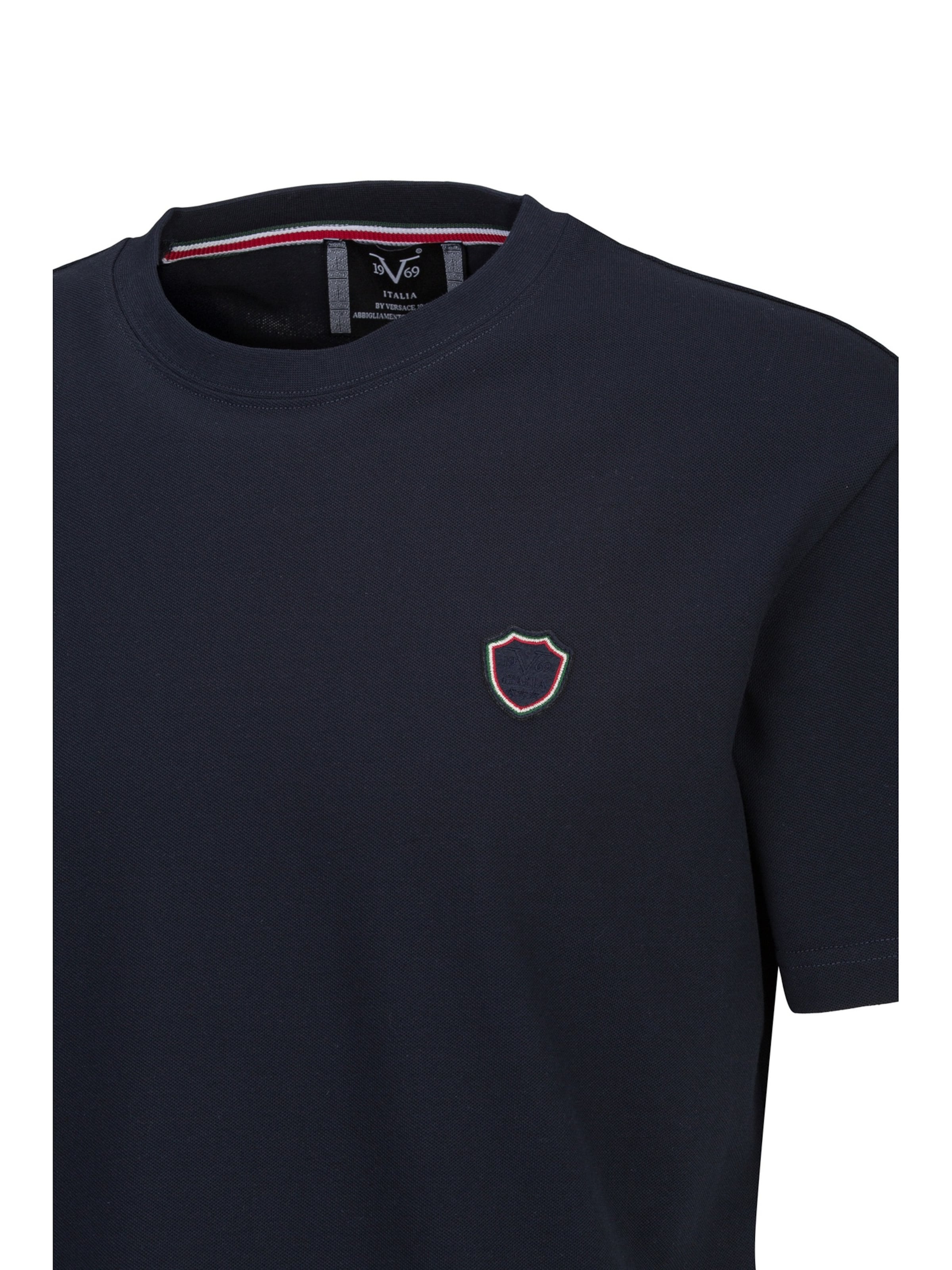 19V69 ITALIA Shirt 'Rafael Flag' in Blauw