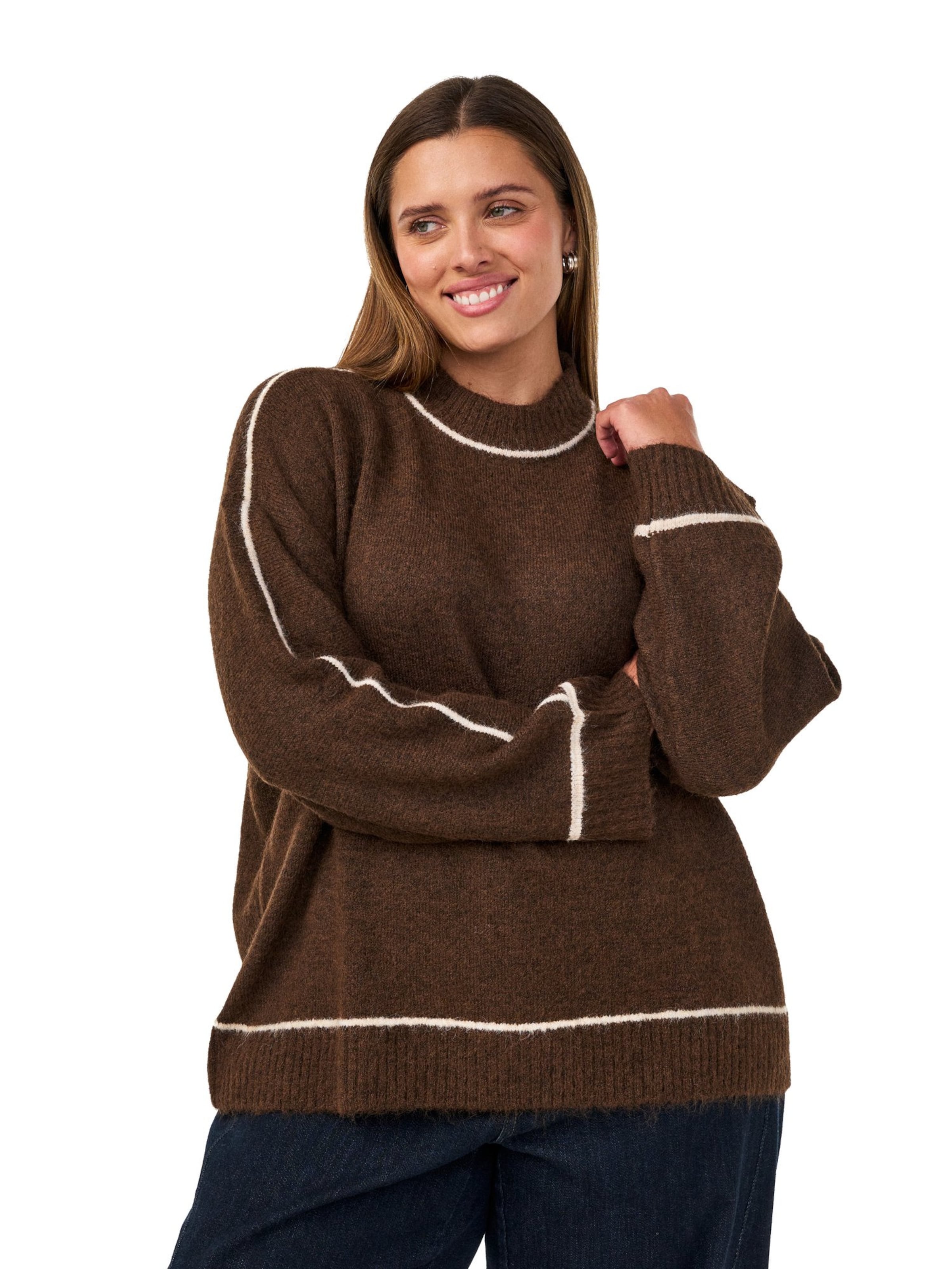 Pullover di Zizzi in marrone: frontale