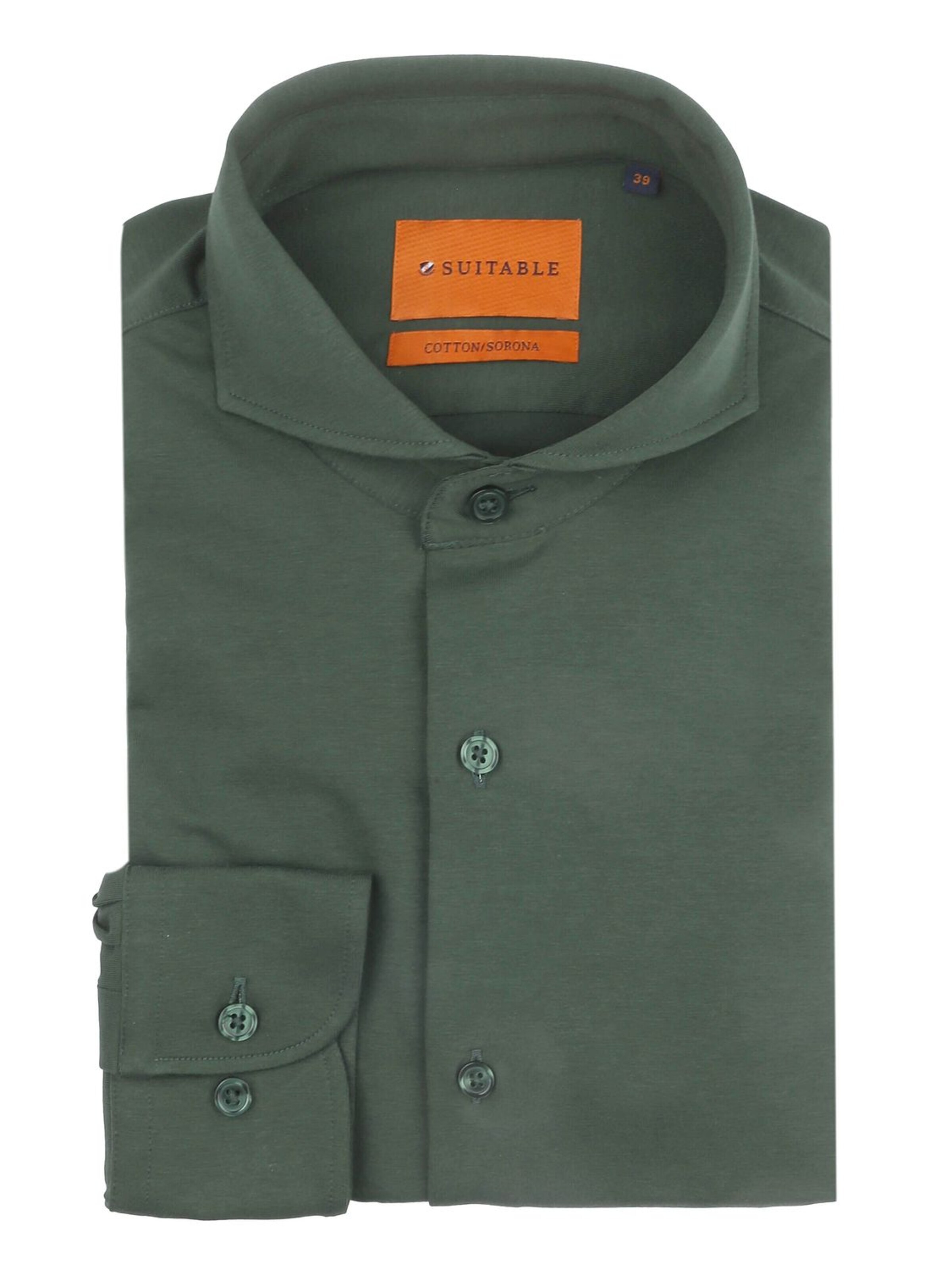 Suitable Button Up Shirt in Green: front