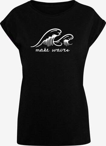 Merchcode Shirt 'Summer - Make Waves' in Zwart: voorkant
