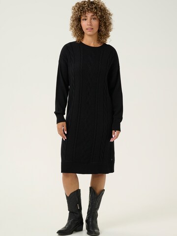 Robes en maille 'Dela' Cream en noir : devant
