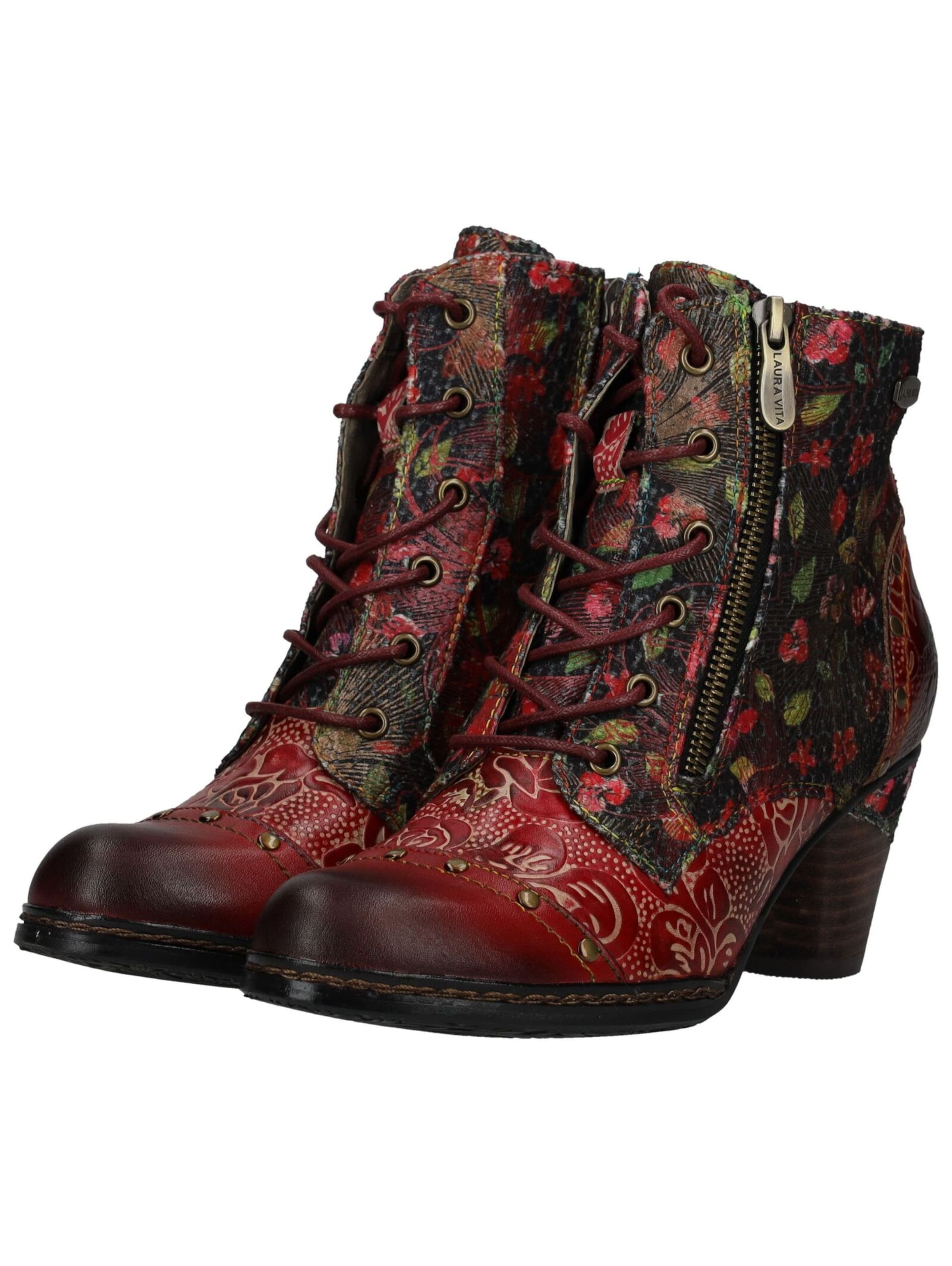 Bottines à lacets Laura Vita en rouge