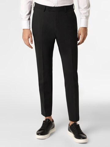 Finshley & Harding London Regular Pleated Pants in Black: front