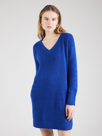 VERO MODA Stickad klänning 'ELLYLEFILE' i blå: framsida