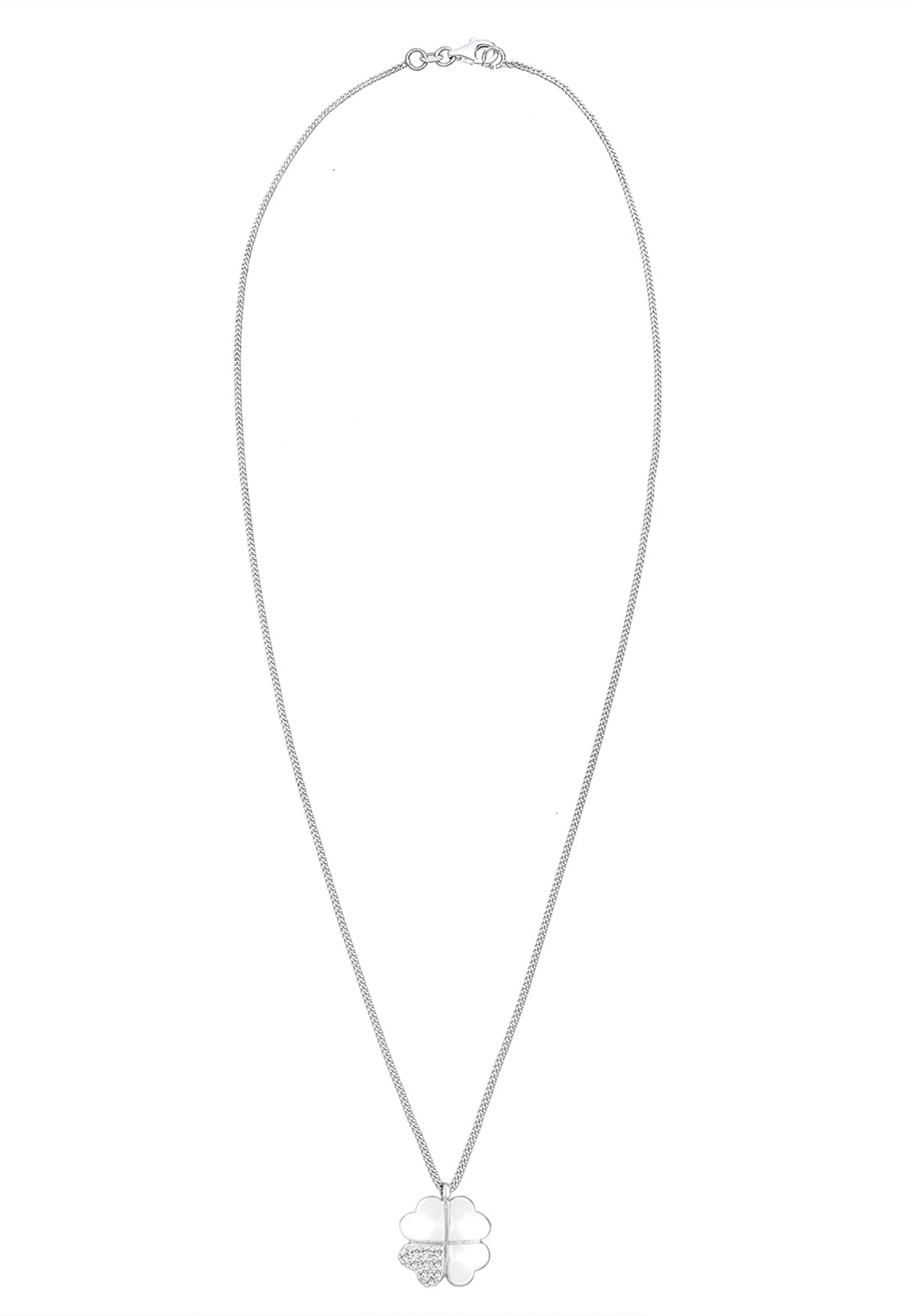 ELLI Kette 'Kleeblatt' in Silber: Vorderseite