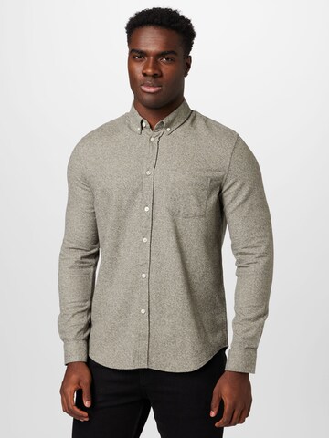 Samsøe Samsøe Slim fit Button Up Shirt 'Liam' in Beige: front