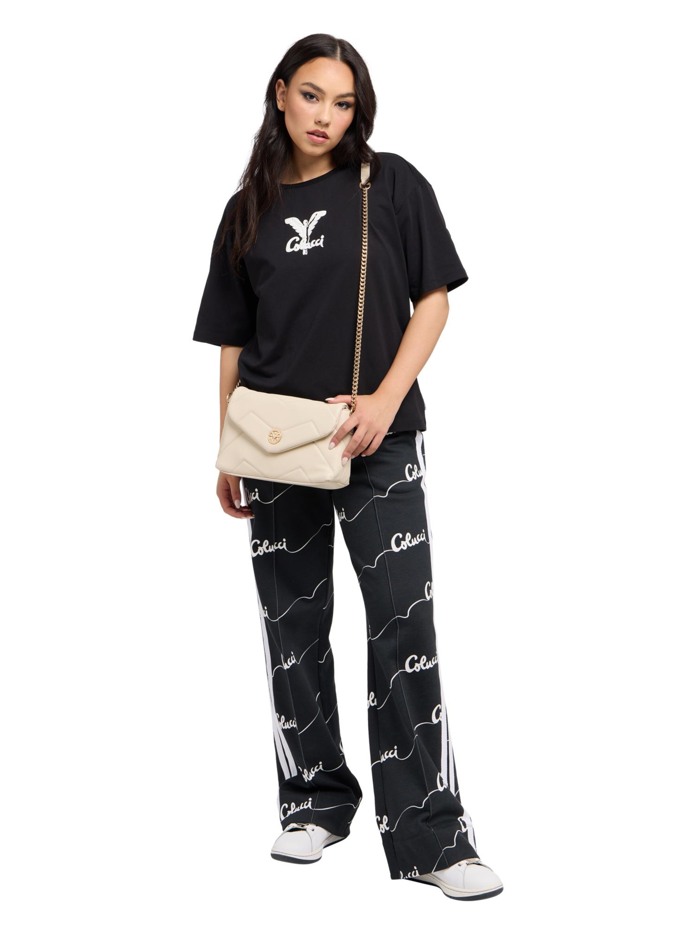 Carlo Colucci Wide Leg Hose in Schwarz