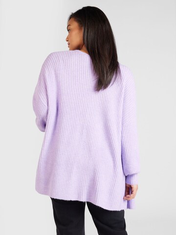 Fransa Curve Knit cardigan 'ELVIRA' in Purple