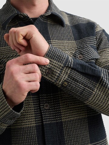PME Legend Regular Fit Skjorte 'Overshirt with large check pattern and chest pockets' i blå
