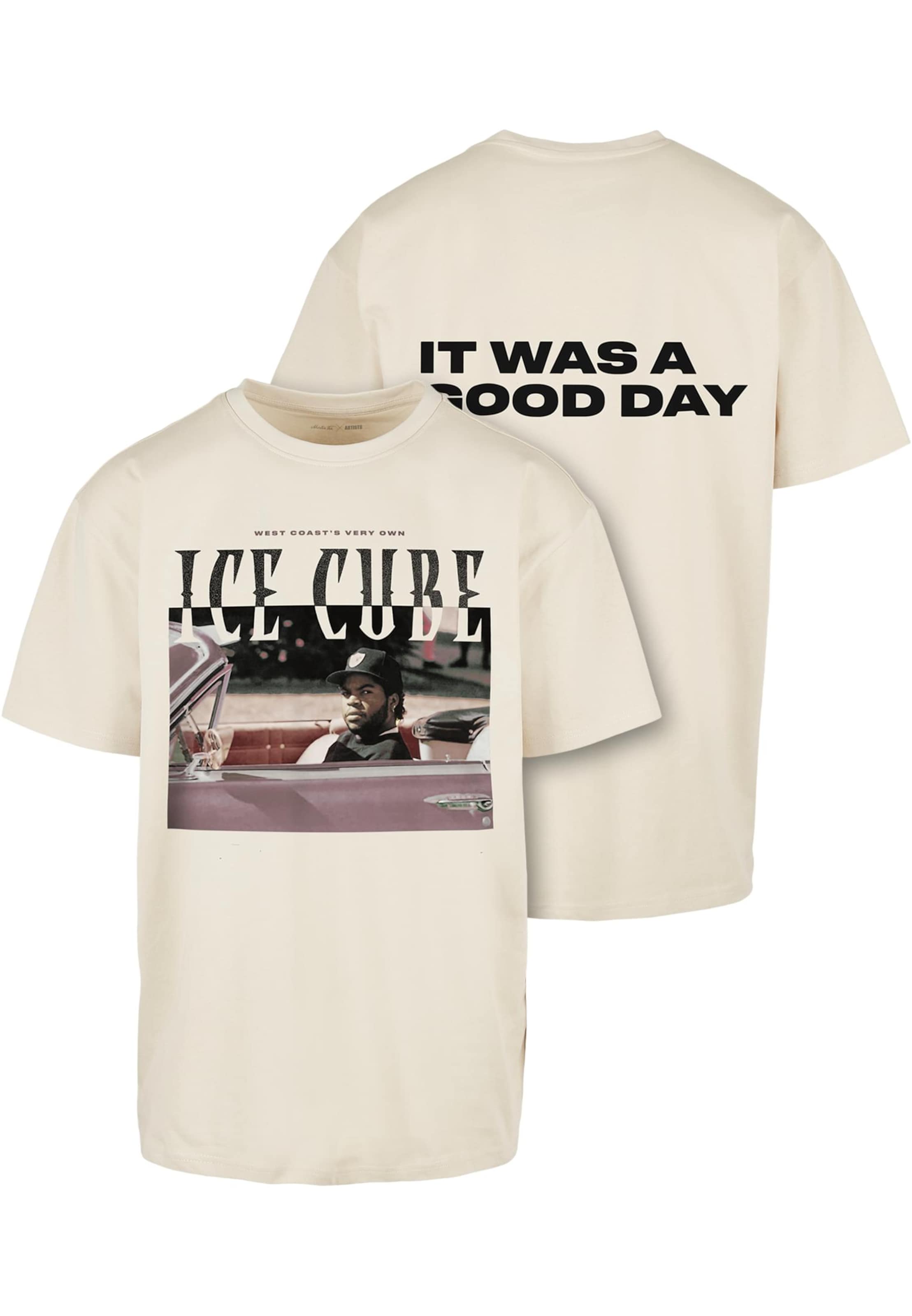 Mister Tee Shirt 'Ice Cube It's a good day' in Beige