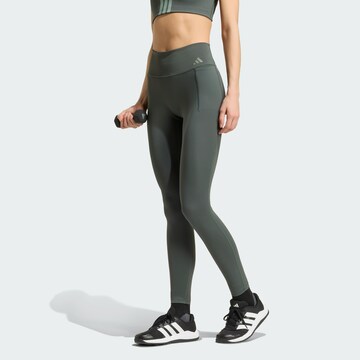 Skinny Pantalon de sport 'Optime' ADIDAS PERFORMANCE en vert : devant