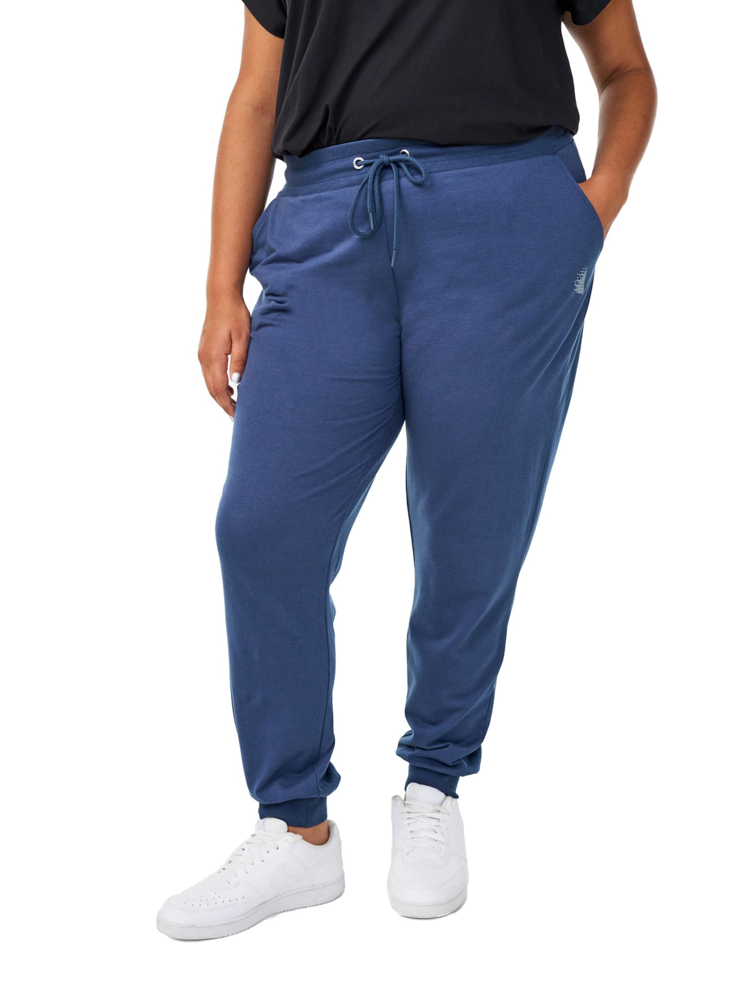 Active by Zizzi Tapered Hose 'Basic' in Blau: Vorderseite