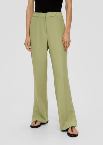 Regular Pantalon à plis s.Oliver BLACK LABEL en vert : devant