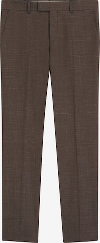 BOSS Slim fit Pleated Pants 'Genius ' in Brown: front
