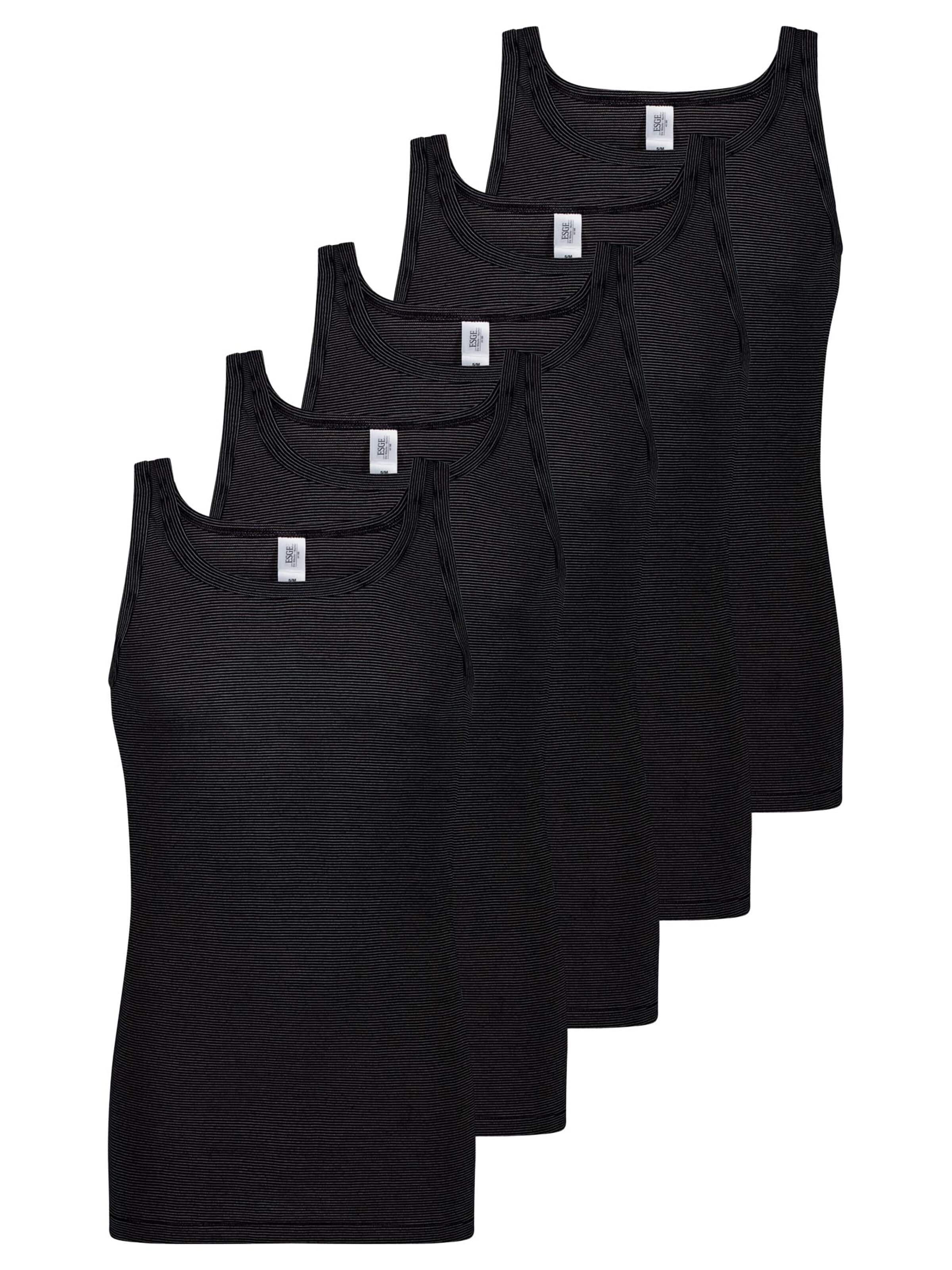 ESGE Undershirt 'Feinripp Ringel' in Black: front