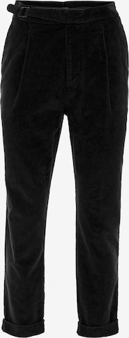 Antioch Tapered Pleat-front trousers in Black: front