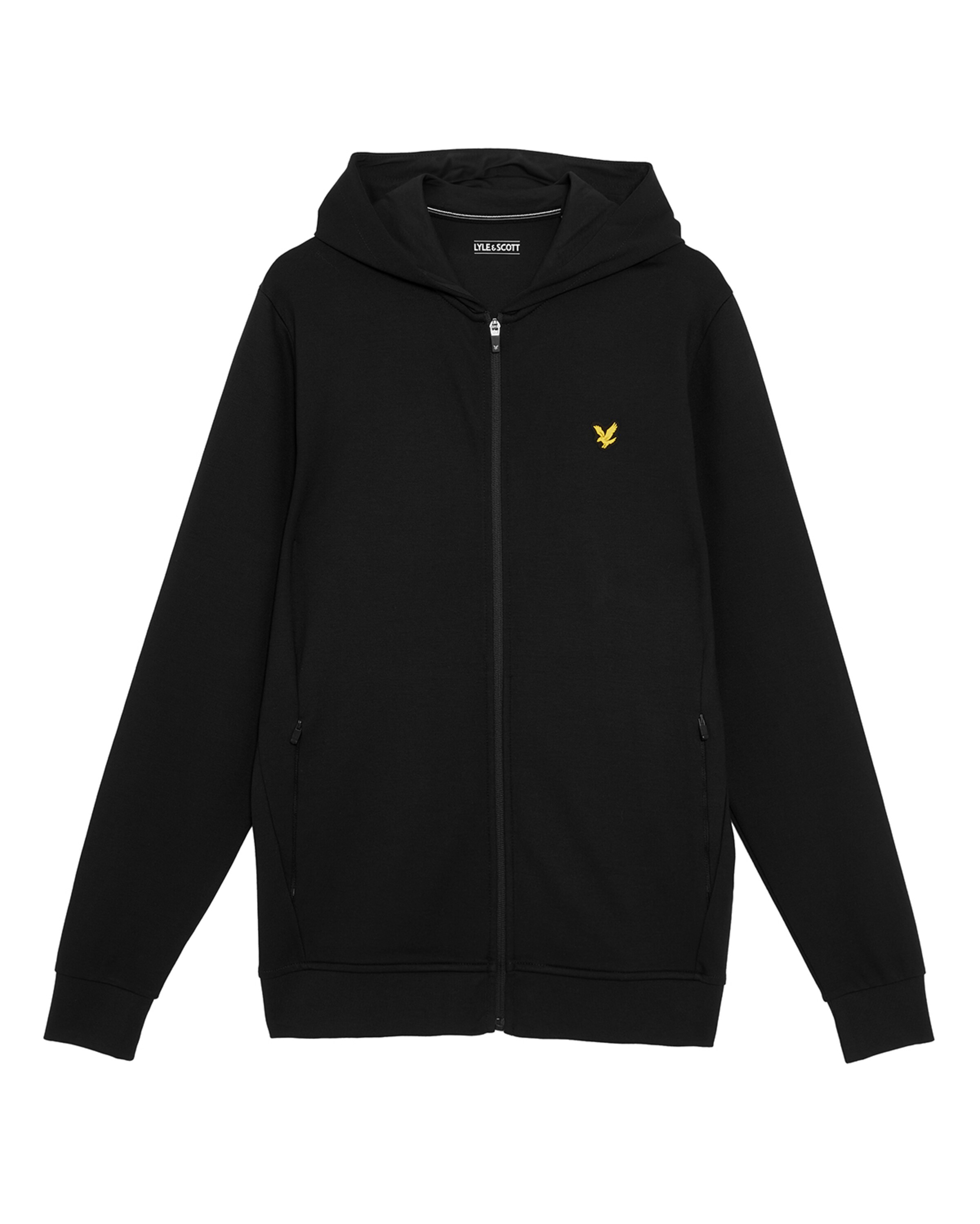 Lyle & Scott Zip-Up Hoodie in Black: front