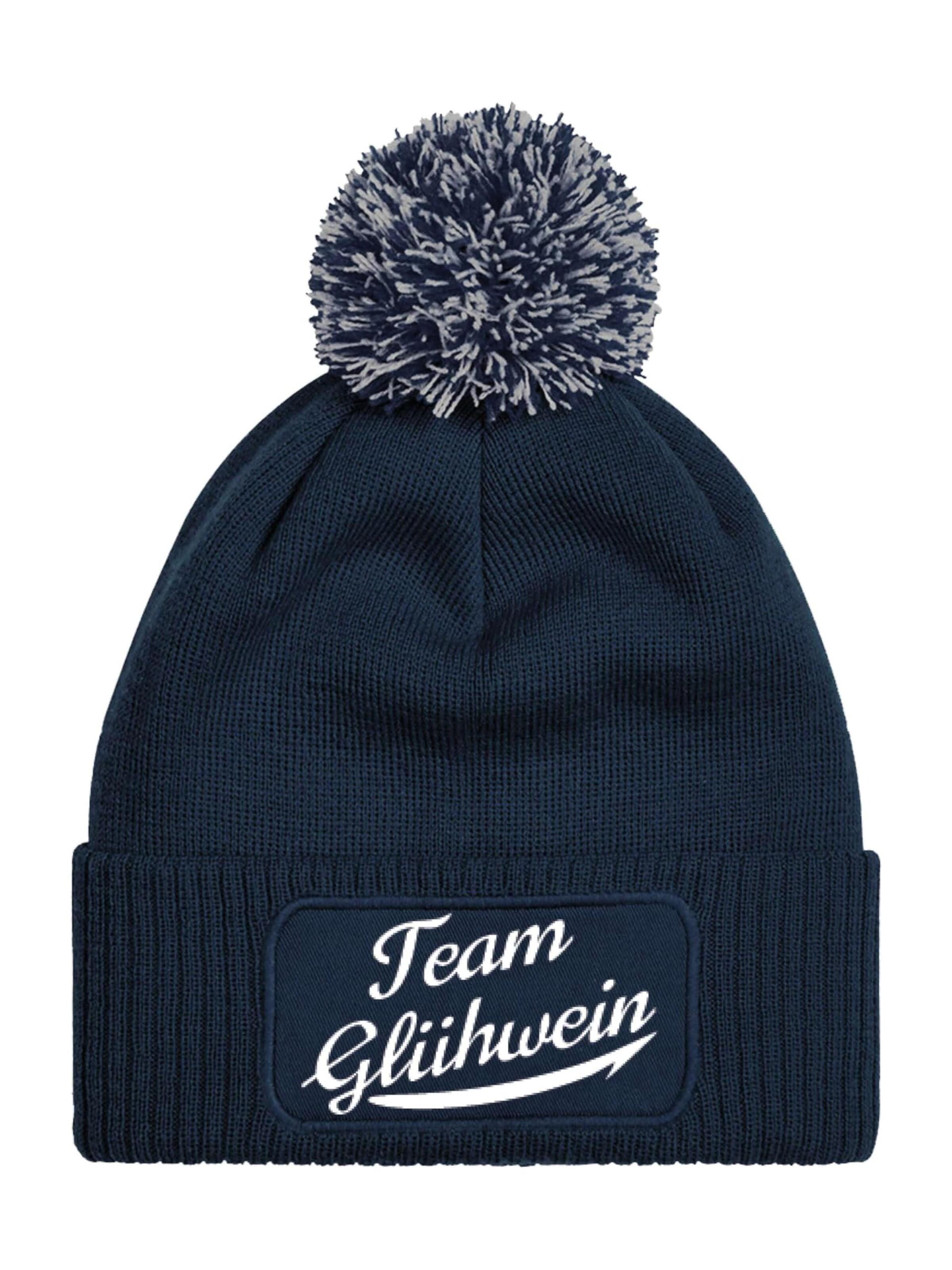 Youth Designz Mütze 'Team Glühwein'‌‌‌‌‌‌‌ in Blau: Vorderseite