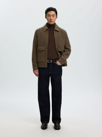 Coupe regular Pull-over 'SLHBerg' SELECTED en marron