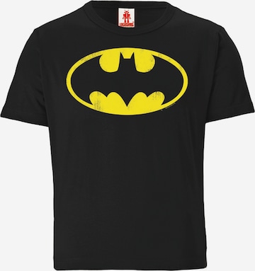LOGOSHIRT Shirt 'DC Comics - Batman' in Zwart: voorkant