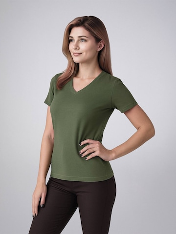 LEAFLETIC Shirt 'Leafletic Women’s Short Sleeve V-Neck T-shirt' in Groen