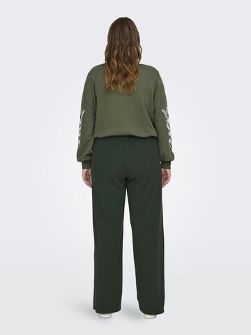 ONLY Carmakoma Wide leg Bandplooibroek in Groen