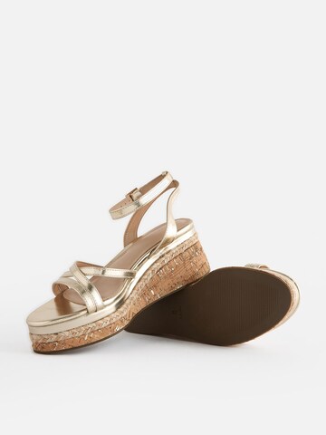 Next Strap Sandals in Gold