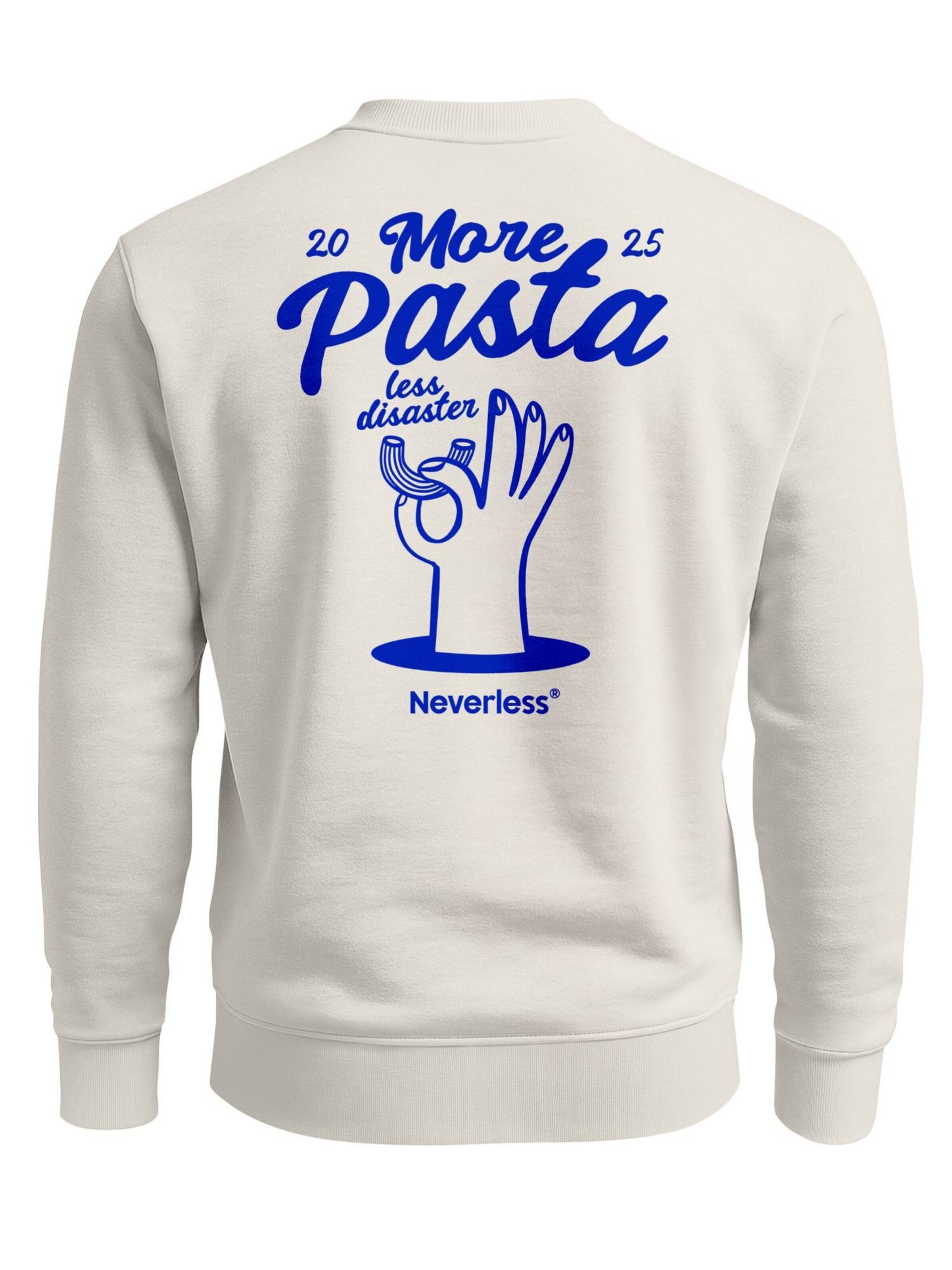 Neverless Sweatshirt 'More Pasta' in Beige