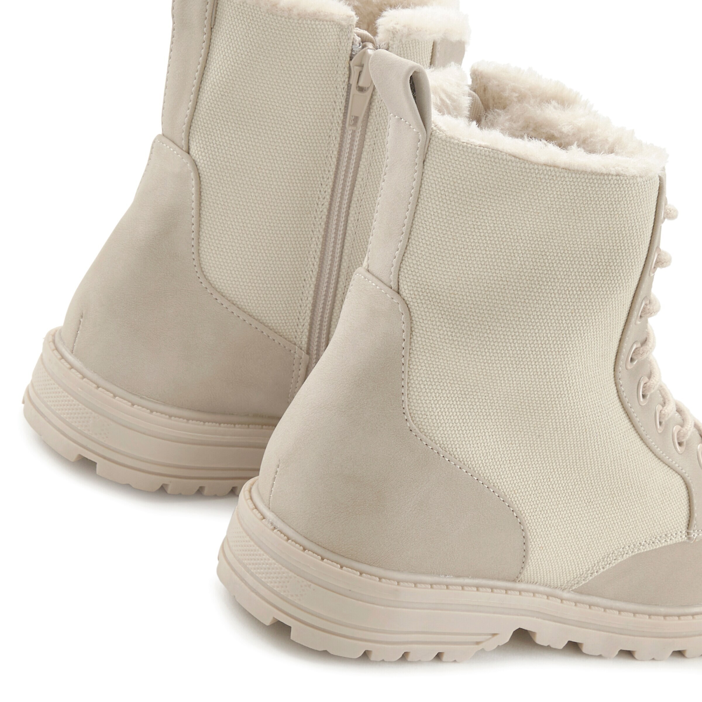 VIVANCE Lace-Up Ankle Boots in Beige