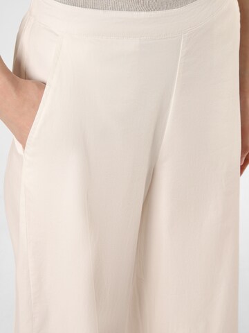 Marie Lund Wide leg Pleat-Front Pants in White