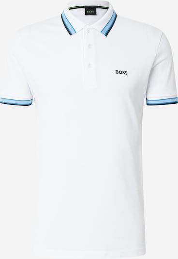 Marškinėliai 'Paddy' iš BOSS, spalva – azuro spalva / juoda / balta, Prekių apžvalga