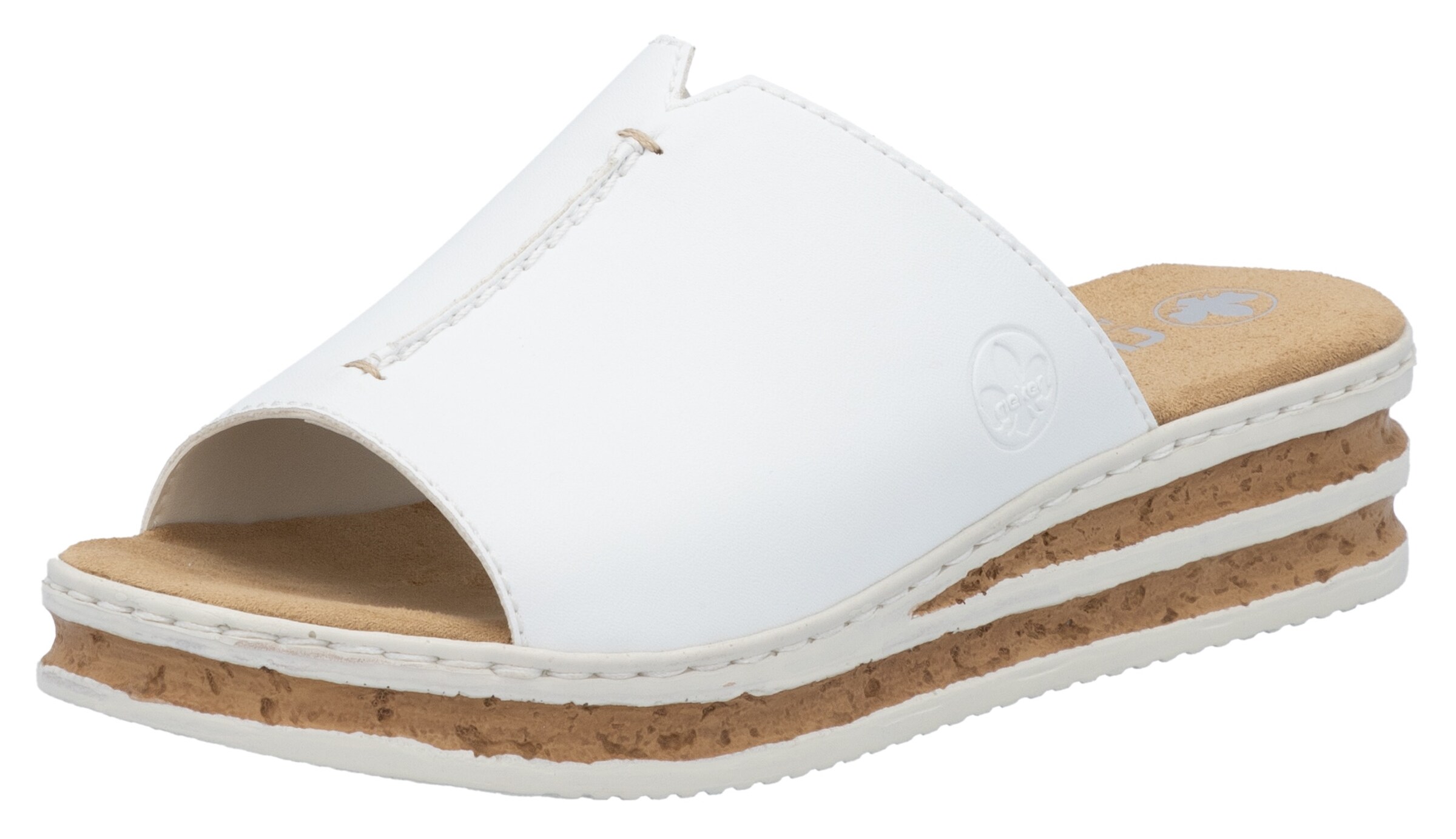Rieker Mules in White: front