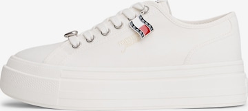 Baskets basses Tommy Jeans en beige : devant