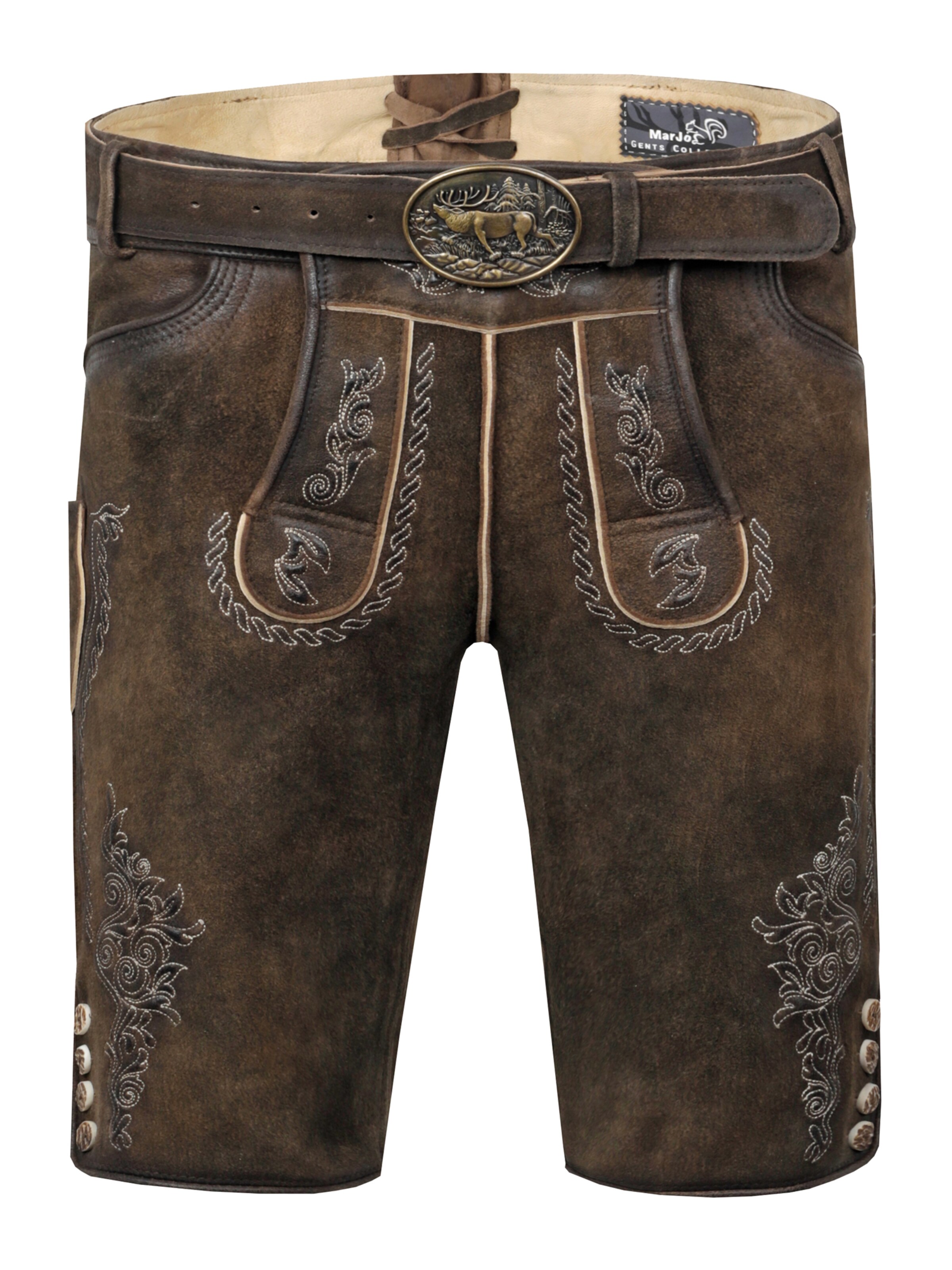 Pantalon folklorique 'Kürnach' MARJO en marron : devant