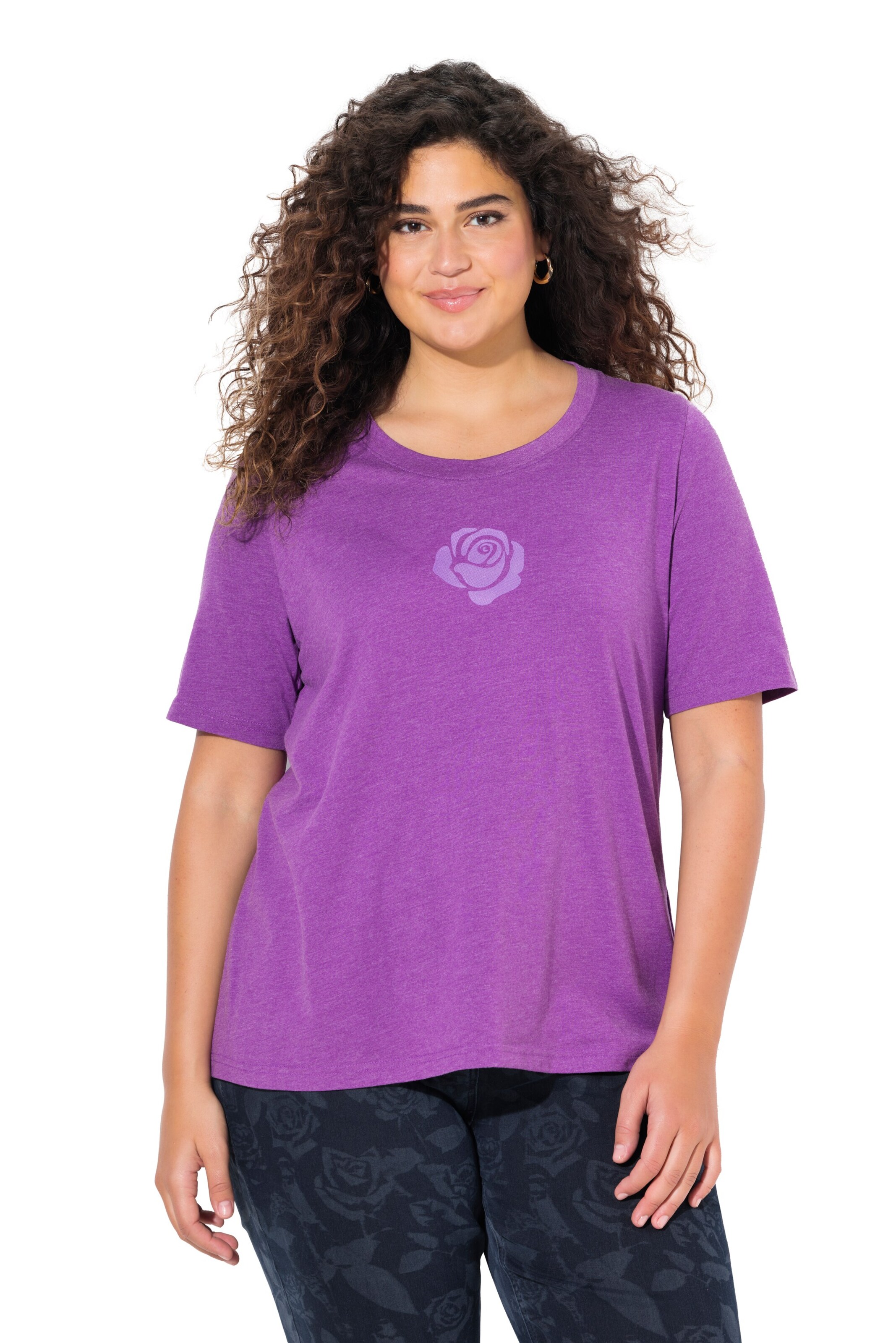 T-shirt Ulla Popken en violet : devant