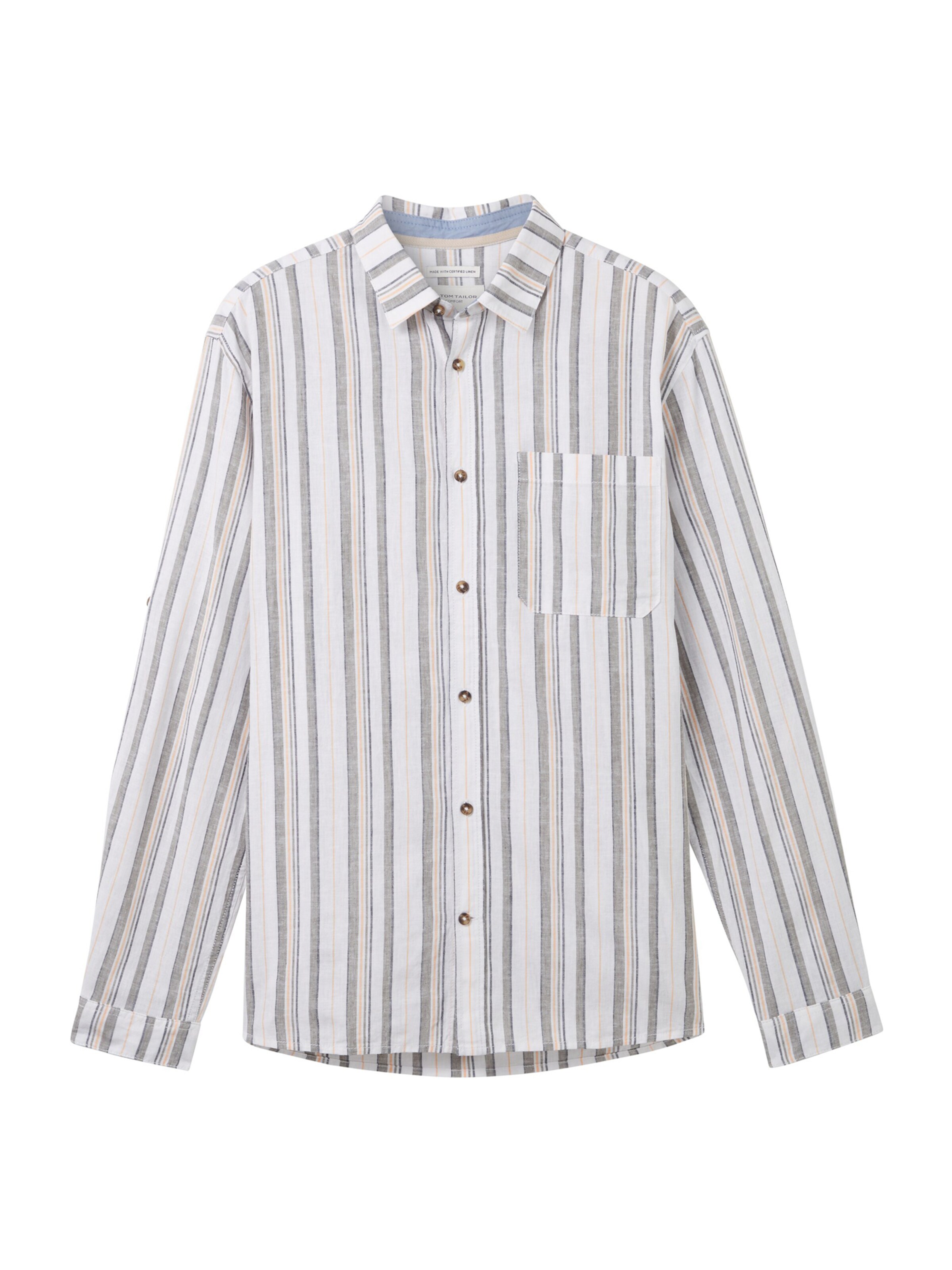 TOM TAILOR Comfort fit Button Up Shirt in White: front