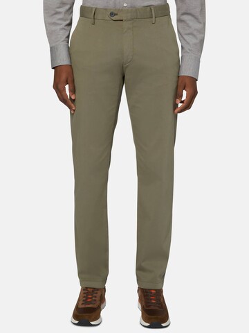 Coupe slim Pantalon chino 'Panama' Boggi Milano en vert : devant