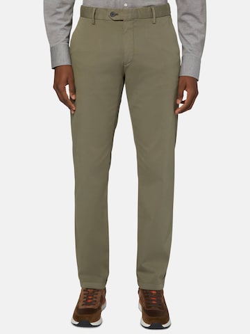 Boggi Milano - Slimfit Calças chino 'Panama' em verde: frente