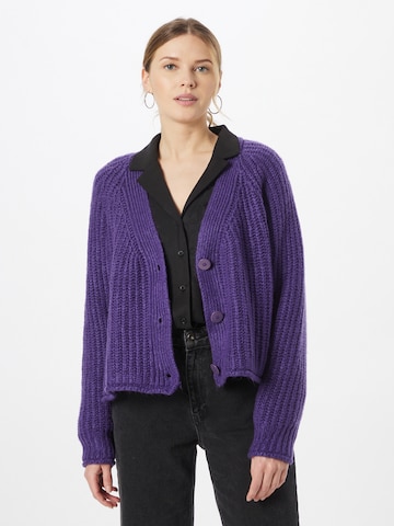 Koton Knit Cardigan in Purple: front