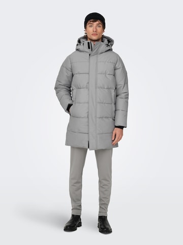 Only & Sons Winter Coat 'Carl' in Grey