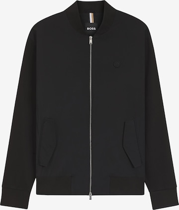 BOSS Zip-Up Hoodie in Black: front